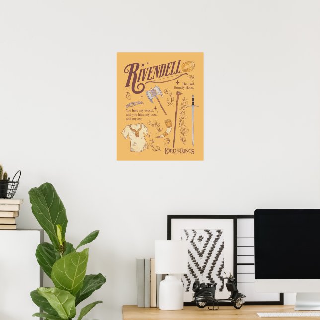 RIVENDELL™ Watercolor Collage Graphic Poster (Home Office)