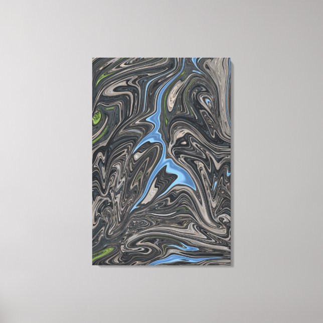 River Abstract Painting | Best landscape abstract Canvas Print (Front)