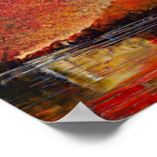 River, abstract painting. poster
