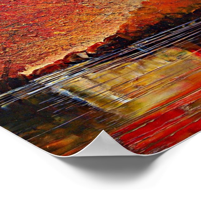 River, abstract painting. poster (Corner)
