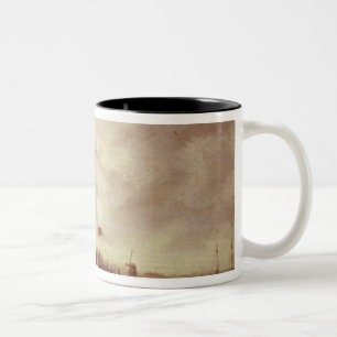River and City Scene Two-Tone Coffee Mug