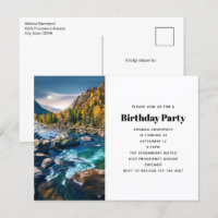 River and Mountains Scenic Photo Birthday