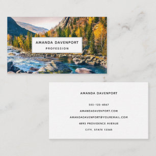 River and Mountains Scenic Photo Business Card