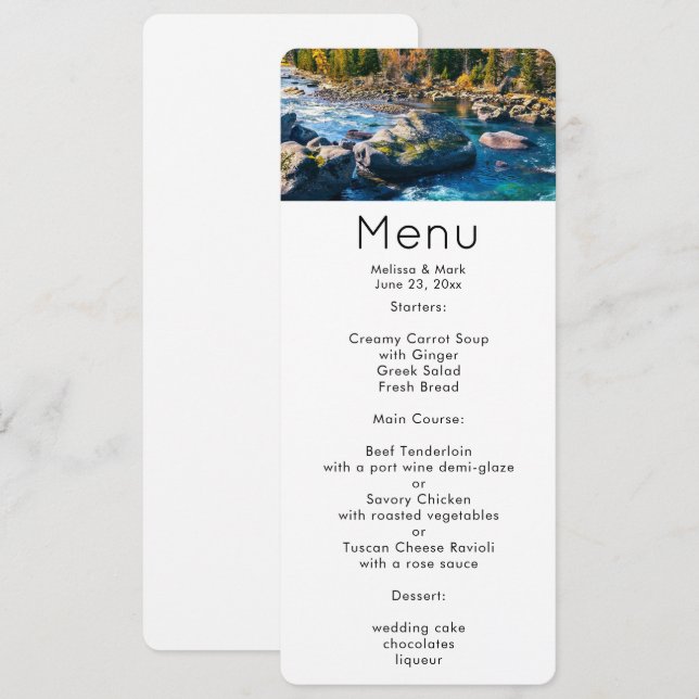 River and Mountains Scenic Photo Invitation (Front/Back)
