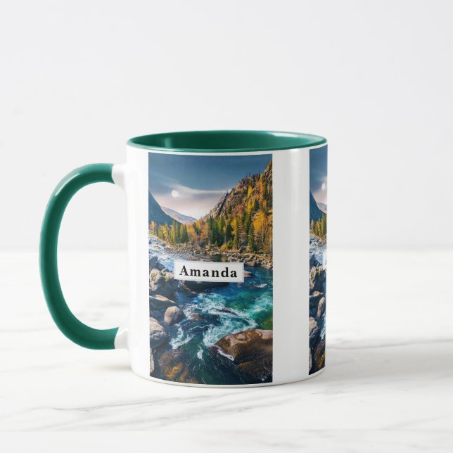 River and Mountains Scenic Photo Mug (Left)