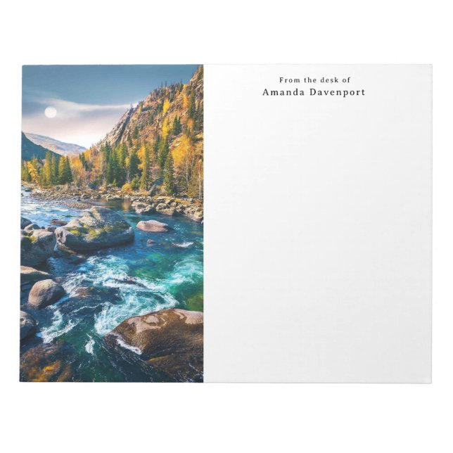 River and Mountains Scenic Photo Notepad (Front)