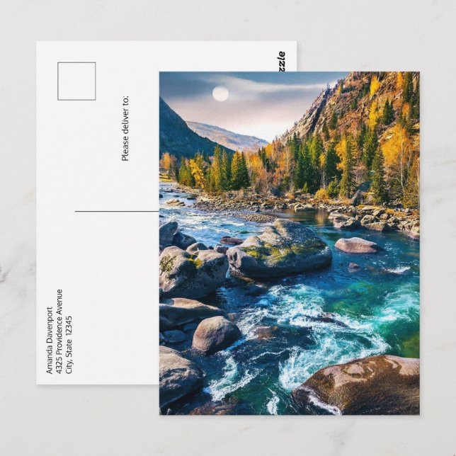 River and Mountains Scenic Photo Postcard (Front/Back)