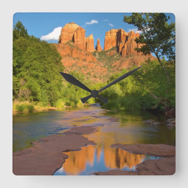 River at Red Rock Crossing, Arizona Square Wall Clock (Front)