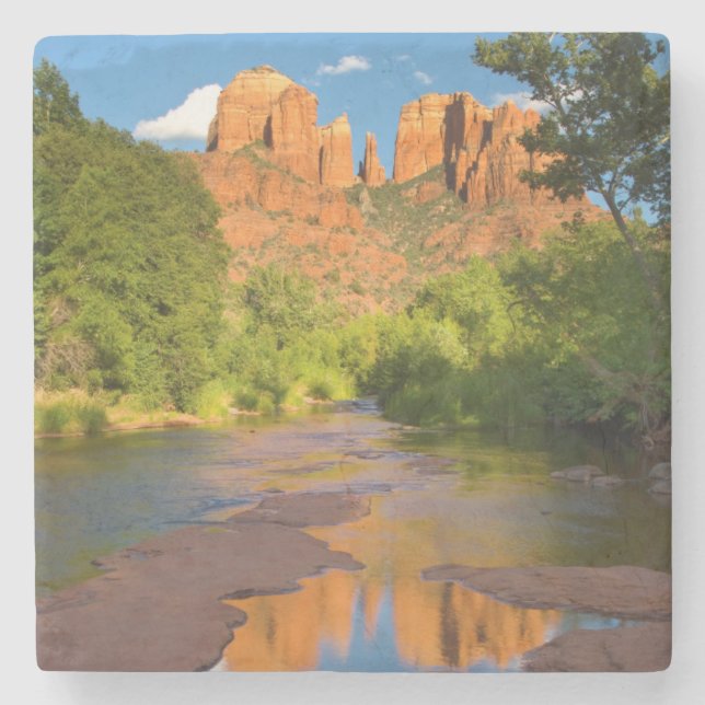 River at Red Rock Crossing, Arizona Stone Coaster (Front)