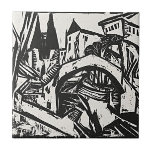 River Bank at Elisabeth by Ernst Ludwig Kirchner Tile