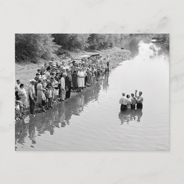 River Baptism, 1940 Postcard (Front)