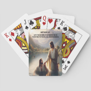 River Baptism Amid Snowy Mountain Peaks Playing Cards