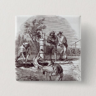 River-bed claim on the Turon 2 Inch Square Button