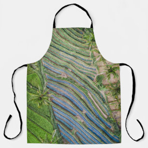 River between coconut trees painting apron
