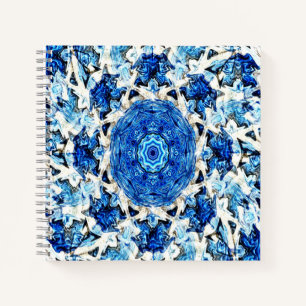 River blue white black mandala abstract........ notebook
