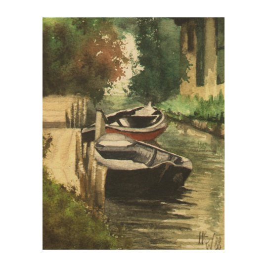 River Boats in Brandenburg Wood Print
