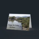River Brother Birthday Card<br><div class="desc">Brother birthday card river landscape design. Customize this birthday card with any text of your choice. Birthday card design by justbyjulie</div>