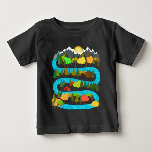River Camping Design Baby T-Shirt (Front)