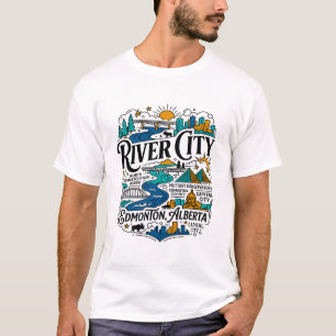 River City Edmonton Alberta Skyline Landmarks T-Shirt