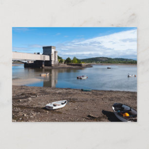 River Conwy Rail Bridge and Tower Postcard