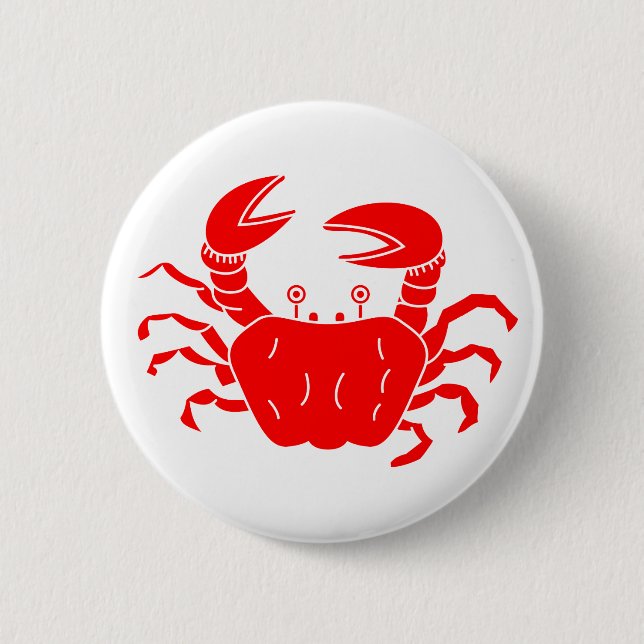 River Crab 2 Inch Round Button (Front)