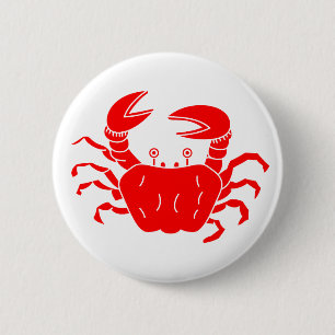 River Crab 2 Inch Round Button
