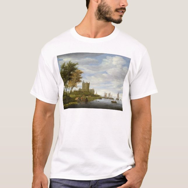 River Estuary with a castle T-Shirt (Front)