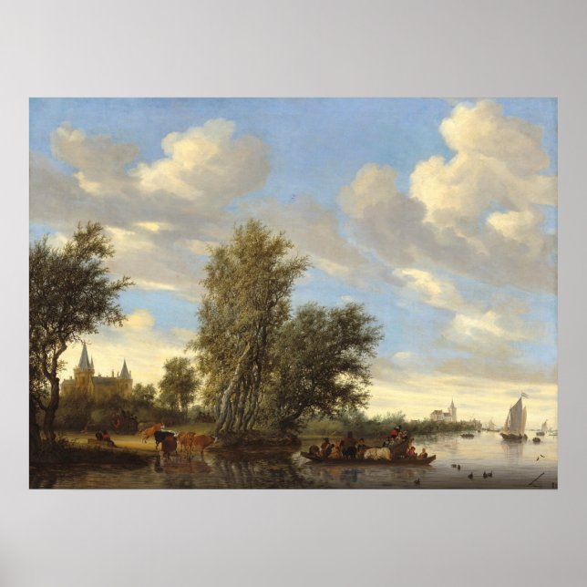 River Ferry - Salomon van Ruysdael Fine Art Poster (Front)