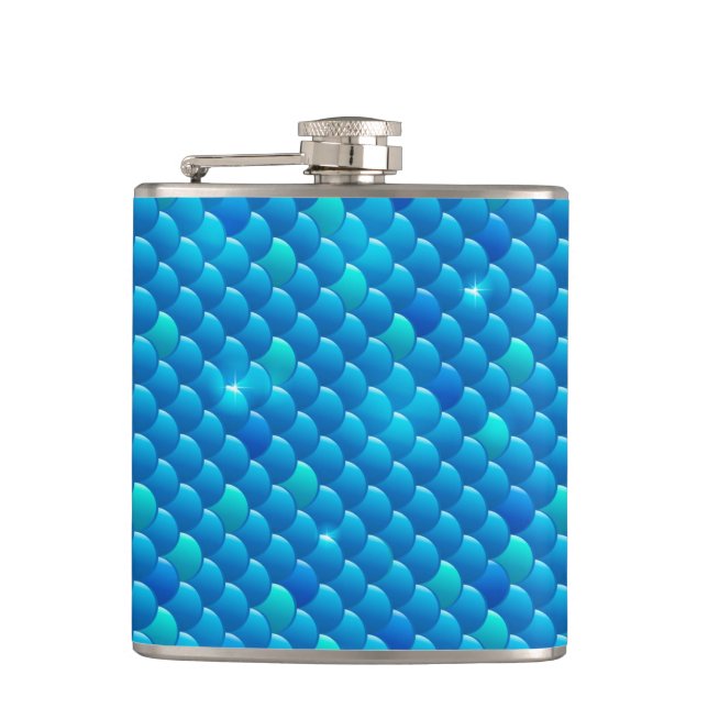 river fish scales hip flask (Front)