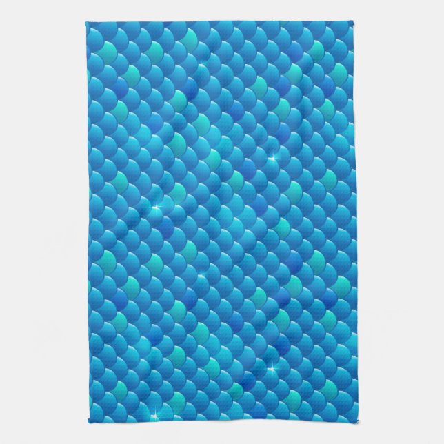 river fish scales kitchen towel (Vertical)
