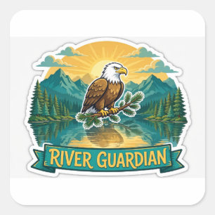 River Guardian Bald Eagle Sticker