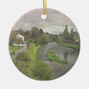 River Hafren in Newtown, Powys Ceramic Ornament