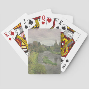 River Hafren in Newtown, Powys Playing Cards
