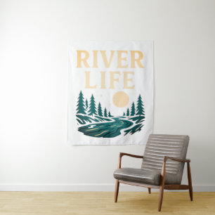 River Is Life Tapestry – Nature Inspired