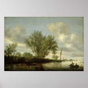 River Landscape, 1645 Poster