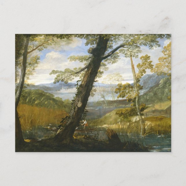 River Landscape By Annibale Carracci Postcard (Front)