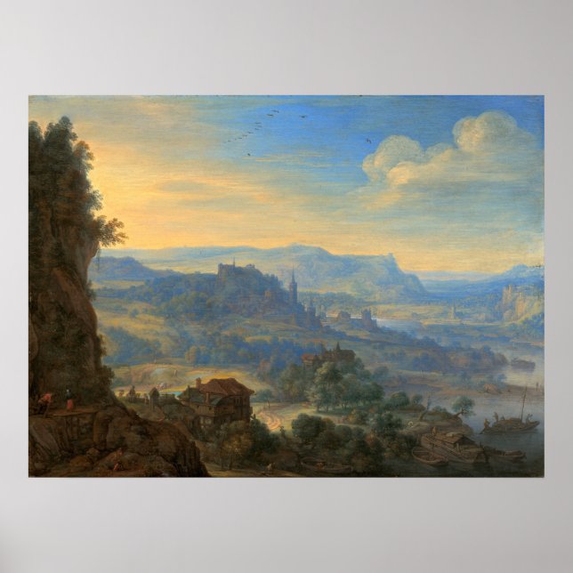 River Landscape - Herman Saftleven Fine Art Poster (Front)