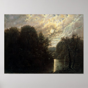 River Landscape in the Rosental near Leipzig Poster