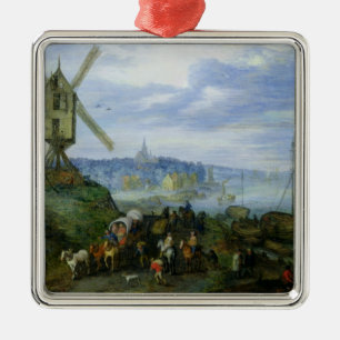 River Landscape Metal Ornament