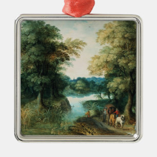 River Landscape Metal Ornament