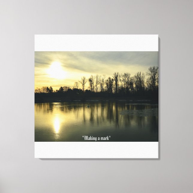 River Landscape Sunrise  Stretched Canvas Print (Front)