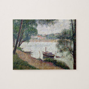 River Landscape with a boat Jigsaw Puzzle