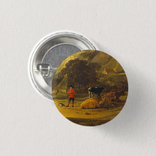 River landscape with riders Aelbert Cuyp 1 Inch Round Button