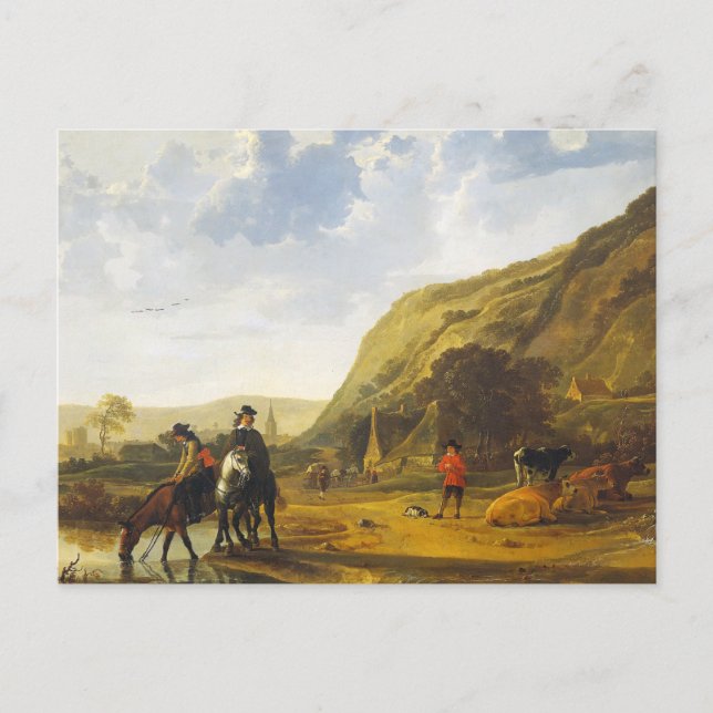River landscape with riders Aelbert Cuyp   Postcard (Front)