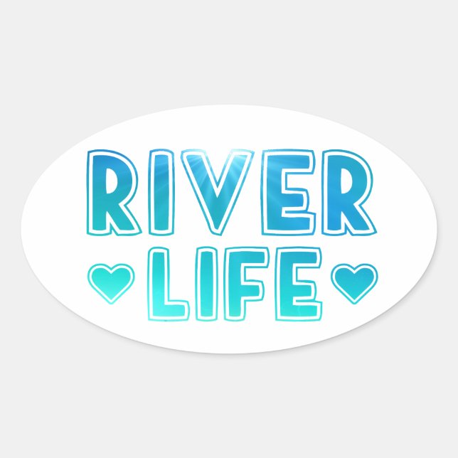 River Life Oval Sticker (Front)