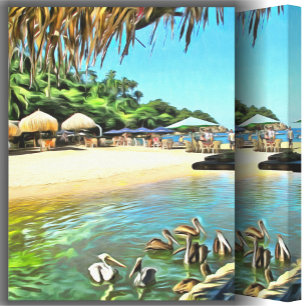 River Meets Ocean 0330 Art Canvas Print