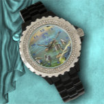 River Meets Ocean 0330 Watch<br><div class="desc">Painting "River Meets Ocean 0330" Collection Women's Rhinestone Watch shines bright with a customizable face, you’ll love glancing at your watch for the time. Personalize on the product page or click the "Customize" button for more design options. Design created from my Painting “River Meets Ocean 0330” capturing the Mismaloya river...</div>