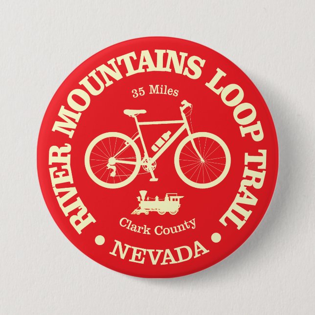 River Mountains Loop Trail (cycling) 3 Inch Round Button (Front)
