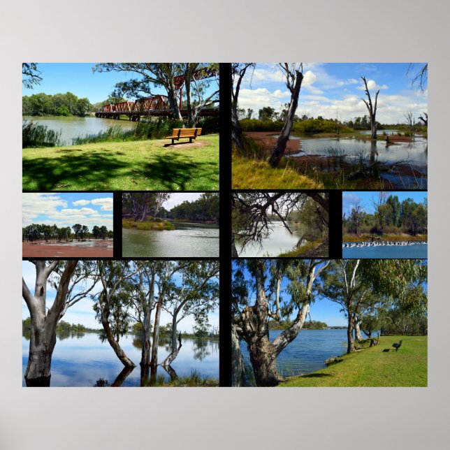 River Murray Australia Photo Collage, Poster (Devant)