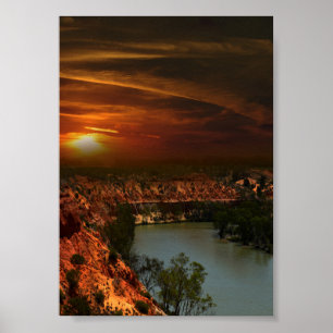River Murray Australia Sunset, Poster